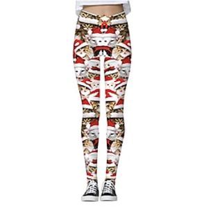 Santa Claus Leggings Jogger Pants Women's Christmas Christmas Christmas Eve Adults' Christmas New Year Eve Polyester Lycra Spandex Pants miniinthebox