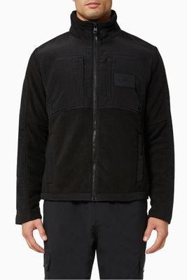 Material Mix Zip Up Jacket