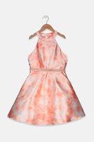 Big Girls Jewel Belt Dress  Coral - thumbnail