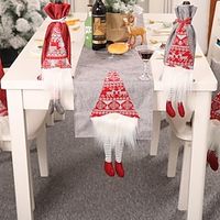 Christmas Decoration Supplies Rudolph Table Flag Creative Three-Dimensional Elderly Table Decoration Tablerunner Lightinthebox - thumbnail