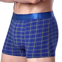 Plaids Printing Cotton Breathable Soft Sexy Boxers for Men