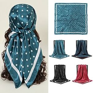 1pcs 9090cm Silk Shawl Square Scarf For Women Dot Headband Foulard Satin Hijab Hair Bands Neckerchief Female Head Wraps Bandana Lightinthebox