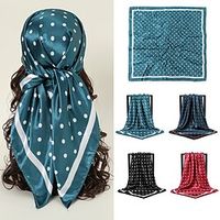 1pcs 9090cm Silk Shawl Square Scarf For Women Dot Headband Foulard Satin Hijab Hair Bands Neckerchief Female Head Wraps Bandana Lightinthebox - thumbnail