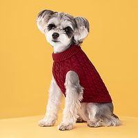 Pet clothing Autumn and winter new fashion candy color sweater dog pet solid color twist knit pullover protection Lightinthebox - thumbnail