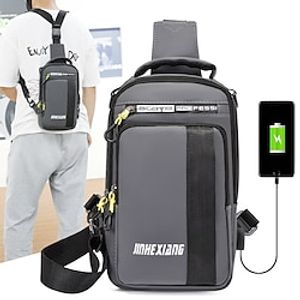 Men's Unisex Sling Shoulder Bag Oxford Cloth Geometric Daily Outdoor 609 black 609 gray 606 gray 606 black Lightinthebox