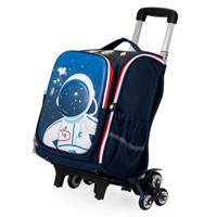 Eazy Kids - School Bag With Trolley - Astronaut Blue