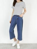 Vintage Elastic Waist Denim Pant