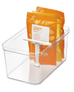 Inter design Crisp Deep Drawer Bin with T-Handle Clear & Matte White