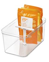 Inter design Crisp Deep Drawer Bin with T-Handle Clear & Matte White - thumbnail