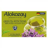 Alokozay Green Tea With Thyme - 25 Tea Bags In Foil Wrapped Envelopes