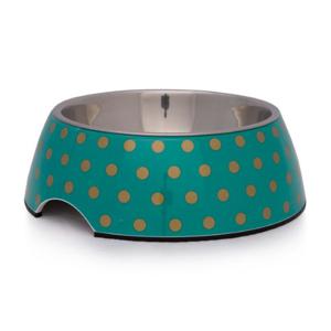 Pawsitiv Round Classic Design Bowl Polka - Green Large