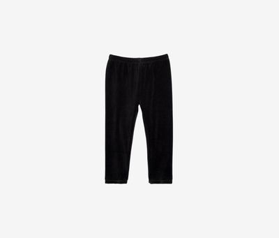 Baby Girls Velour Leggings  Black