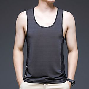 Men's T shirt Hiking Tee shirt Sleeveless Vest  Gilet Tee Tshirt Top Outdoor Quick Dry Lightweight Breathable Sweat wicking Autumn  Fall Spring Summer Elastane White Black Blue Fishing Climbing Lightinthebox