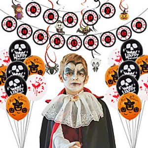 Halloween Balloons Set Round Black Orange Latex Balloons for Halloween Party Decoration Balloons Lightinthebox