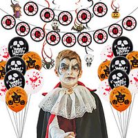 Halloween Balloons Set Round Black Orange Latex Balloons for Halloween Party Decoration Balloons Lightinthebox - thumbnail