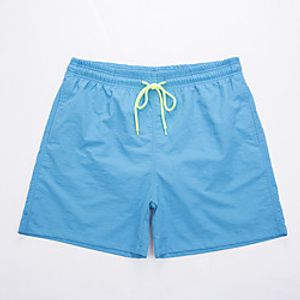 Men's Casual / Sporty Athleisure Cycling Quick Dry Breathable Sports Daily Beach Chinos Shorts Pants Solid Color Short Drawstring Elastic Waist White Black Blue Orange Green miniinthebox