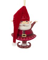 Homesmiths Christmas 4 inch Glass Santa Elf