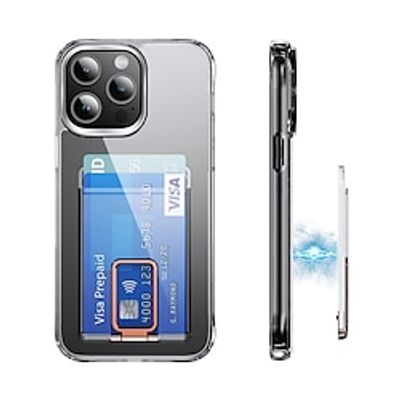 Phone Case For iPhone 15 Pro Max Plus iPhone 14 13 12 11 Pro Max Plus Mini Universal Magnetic Adsorption Transparent Magnetic Card Slot Solid Color PC miniinthebox