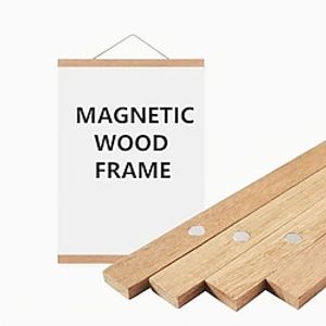 1pc Magnetic Wood Hanger Frame DIY, Teak Walnut Pine For Poster Photos Scrolls Picture Frames Canvas Prints Paintings, Artwork Magnet Frames Wall Art Home Decor miniinthebox