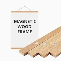 1pc Magnetic Wood Hanger Frame DIY, Teak Walnut Pine For Poster Photos Scrolls Picture Frames Canvas Prints Paintings, Artwork Magnet Frames Wall Art Home Decor miniinthebox - thumbnail
