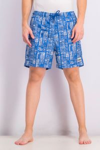 Mens Hawaiian Tatto 8 Inseam Swim Short  Blue