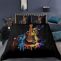 Guitar Duvet Cover Set Quilt Bedding Sets Comforter Cover,Queen/King Size/Twin/Single/(Include 1 Duvet Cover, 1 Or 2 Pillowcases Shams),3D Prnted miniinthebox - thumbnail