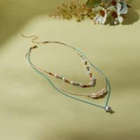 Mistotes Beaded Multi-Layer Necklace with Lobster Clasp