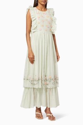 Clara Maxi Dress in Cotton Silk Blend Clara Maxi Dress in Cotton Silk Blend