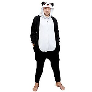 Men's Button Panda Polyester Loungewear Bodysuits Casual Funny Cartoon Hoodie Home XS Black  Long Sleeve Lightinthebox