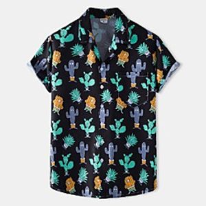 Men's Shirt 3D Print Graphic Prints Fruit Print Short Sleeve Vacation Tops Hawaiian Navy Blue Lightinthebox