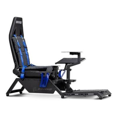 Next Level Racing Flight Simulator Boeing Commercial Edition, Dedicated Flight Cockpit, Wide Range of Adjustments, Faux Wool Seat Covering, Compatible with Flight Electronics, Black-Blue - NLR-S027