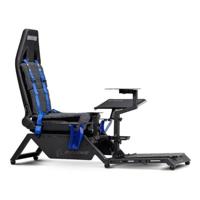 Next Level Racing Flight Simulator Boeing Commercial Edition, Dedicated Flight Cockpit, Wide Range of Adjustments, Faux Wool Seat Covering, Compatible with Flight Electronics, Black-Blue - NLR-S027