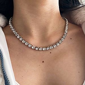 full diamond necklace creative retro simple inlaid rhinestone chain clavicle chain female miniinthebox