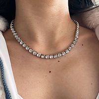 full diamond necklace creative retro simple inlaid rhinestone chain clavicle chain female miniinthebox - thumbnail