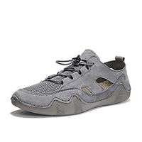Men's Sandals Crochet Leather Shoes Sporty Casual Beach Daily Outdoor Walking Shoes Trail Running Shoes Nappa Leather Cowhide Breathable Handmade Non-slipping Booties / Ankle Boots White Black Beige miniinthebox - thumbnail