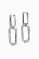 Pavé CZ Oval Link Hoop Earrings Pavé CZ Oval Link Hoop Earrings