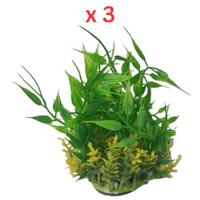 Aquarium Plastic Plant - M501 W6XH13 Cm Pack Of 3