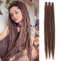 24inch 20 Strands Thin 0.6cm Brown Dreadlock Extensions Reggae Hip-Hop Synthetic Hair Crochet Braiding Hair Super Long Dread Extensions Reggae Style For Women #30 miniinthebox