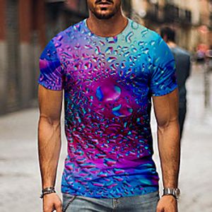 Men's T shirt 3D Print Graphic Beer Print Short Sleeve Daily Wear Tops Streetwear Exaggerated Rainbow miniinthebox