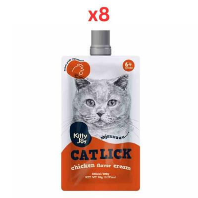 Kitty Joy Cat Lick Chicken Flavor Cream Cat Treats 90G (Pack of 8) Kitty Joy Cat Lick Chicken Flavor Cream Cat Treats 90G (Pack of 8)