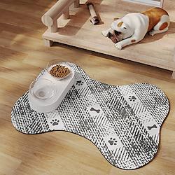 Water-Resistant Diatom Mud Pet Bed Mat for Extra Small to Small Dogs, Rectangle Shape with Paw Print Pattern, Durable and Tear-Resistant, Non-Slip Dog Crate Pad, Absorbent and Stain-Free Dog Mat Lightinthebox