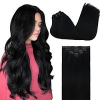 Ombre Hair Extensions Clip in Human Hair Ash Brown to Golden Blonde and Platinum Blonde Natural Clip in Human Hair Extensions Straight Thick 120g 18 Inch Lightinthebox - thumbnail