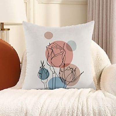 1PC Rose Floral Double Side Pillow Cover Soft Decorative Square Cushion Case Pillowcase for Bedroom Livingroom Sofa Couch Chair Lightinthebox