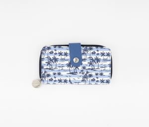 Womens Be Shore Zip Around Printed Wallet  Blue Combo