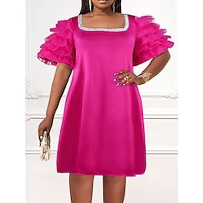 Women's Party Dress Wedding Guest Dress Peplum Dresses Mini Dress Fuchsia Short Sleeve Pure Color Ruffle Spring Fall Winter Square Neck Fashion Winter Dress Wedding Guest Evening Party 2023 S M L XL Lightinthebox Women's Party Dress Wedding Guest Dress Peplum Dresses Mini Dress Fuchsia Short Sleeve Pure Color Ruffle Spring Fall Winter Square Neck Fashion Winter Dress Wedding Guest Evening Party 2023 S M L XL Lightinthebox