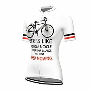 21Grams Women's Short Sleeve Cycling Jersey Summer Spandex White Bike Top Mountain Bike MTB Road Bike Cycling Quick Dry Moisture Wicking Sports Clothing Apparel / Stretchy / Athleisure miniinthebox