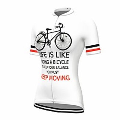 21Grams Women's Short Sleeve Cycling Jersey Summer Spandex White Bike Top Mountain Bike MTB Road Bike Cycling Quick Dry Moisture Wicking Sports Clothing Apparel / Stretchy / Athleisure miniinthebox