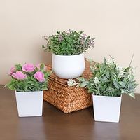 3 Pack Small Faux Plants for Office Desk Fake Mini Potted Plants for Shelf Artificial Greenery Eucalyptus Plant Indoor for Home Bedroom Living Room Décor Lightinthebox - thumbnail