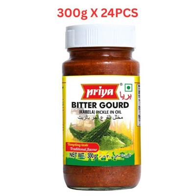 Priya Bittergourd (Karela) Pickle In Oil 300g Pack of 24