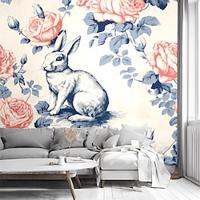 Vintage Rabbits Wallpaper Roll Mural Wall Covering Sticker Peel and Stick Removable PVC/Vinyl Material Self Adhesive/Adhesive Required Wall Decor for Living Room Kitchen Bathroom Lightinthebox